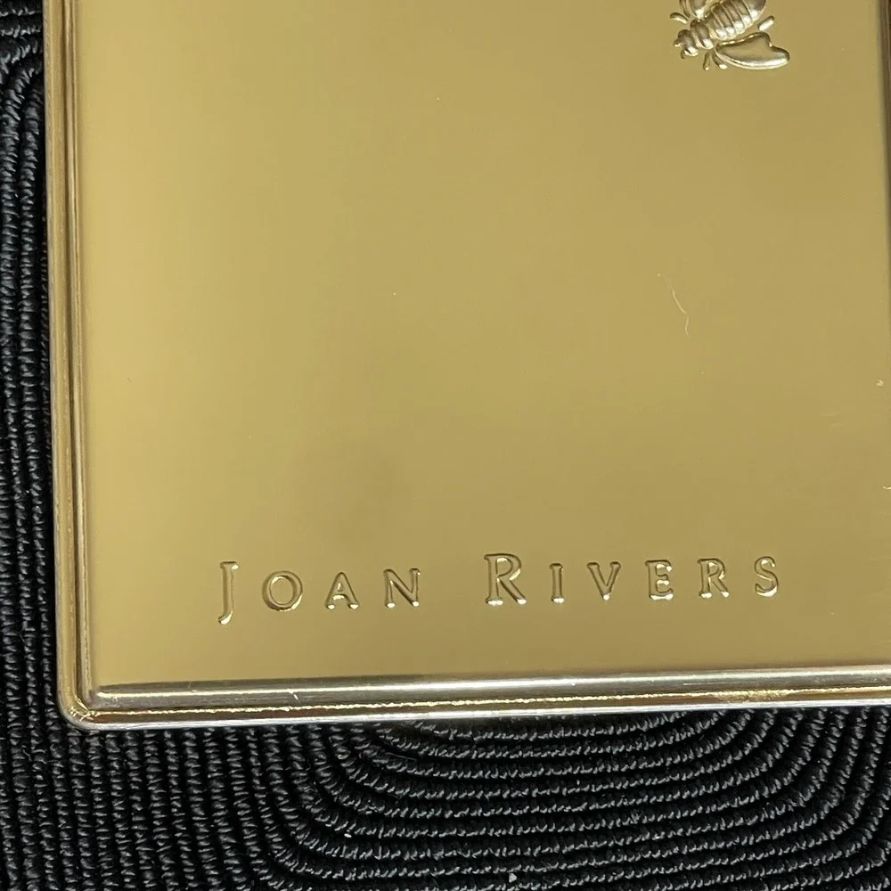 Joan Rivers Goldtone Bee Purse Travel Mirror Compact w/‎ Black Velvet Case 3